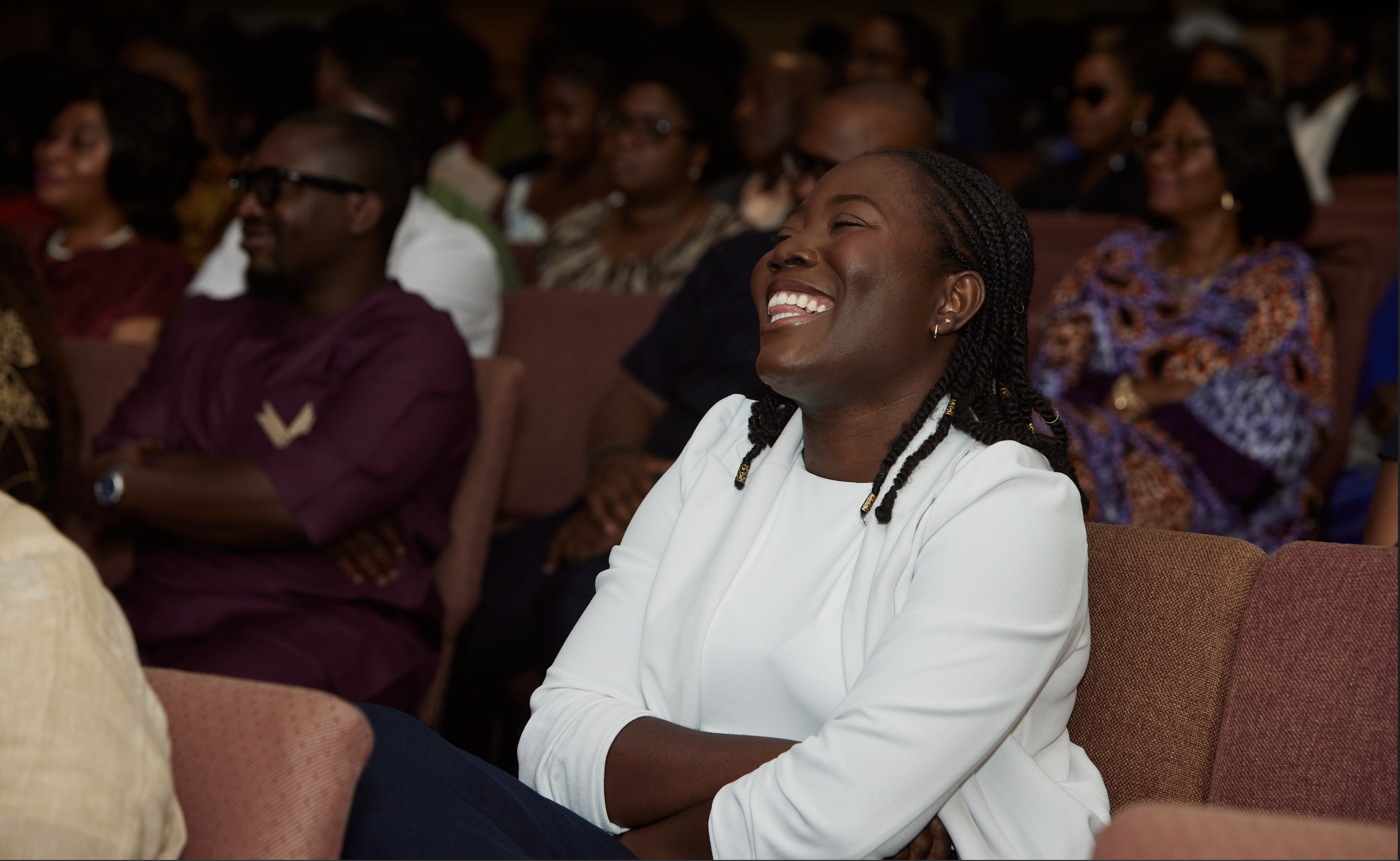 A member of the congregation enjoying the service